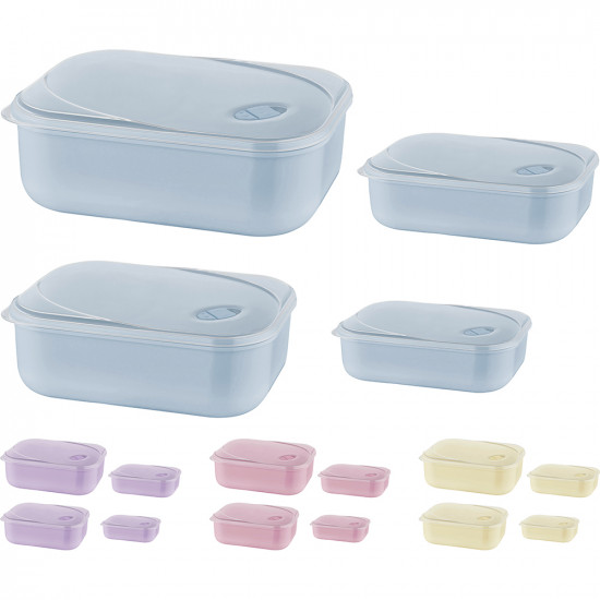 Set Of 4 Food Storage Container Box Clip Lock Airtight Clear Lunchbox Kitchen image