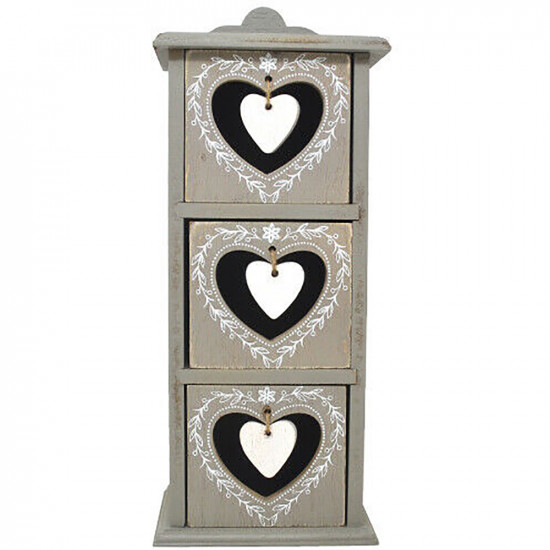 New 3 Heart Drawer Home Office Storage Cabinet Organiser 35Cm Grey Xmas Gift Household, Storage Products image