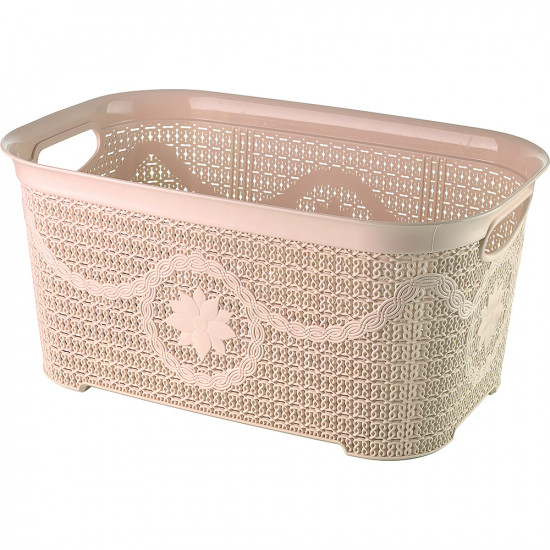 New Multi Purpose Basket Laundry Home Storage Organiser Knit Clothes Cream image