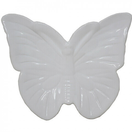 White Ceramic Butterfly Trinket Holder Home Object Mantle Gift Jewellery Ring Household, Storage image