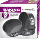 New 3Pc Non-Stick Form Round Bake Cake Pan Tin Tray Bakeware Set Kitchen Cooking Kitchenware, Bakeware image