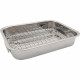 Stainless Steel Roasting Trays Oven Dish Baking Roaster Tray Grill 32Cm X 24Cm image