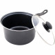 18Cm Milk Pan + Glass Lid Sauce Pot Tea Handle Kitchen Non Stick Cookware New image