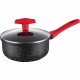 18Cm Saucepan Set With Glass Lid Marble Effect Cookware Kitchen Pot Pan Handle image
