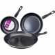 3Pc Frying Pan Non Stick Fry Kitchen Eggs Breakfast Dinner Pasta Cookware Set Kitchenware, Cookware image