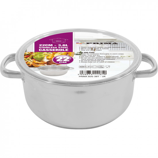 Casserole Dish Saucepan Pot Handle Stock Sauce Cookware Set Pan Stainless Steel Kitchenware, Cookware image