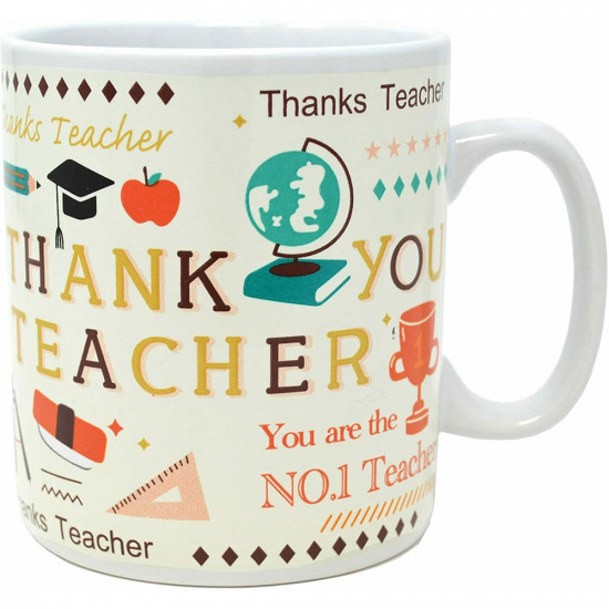 13Cm Jumbo Thanks Teacher Coffee Drinking Mug Tea Cup Gift Present Kitchen New Kitchenware, Glassware image
