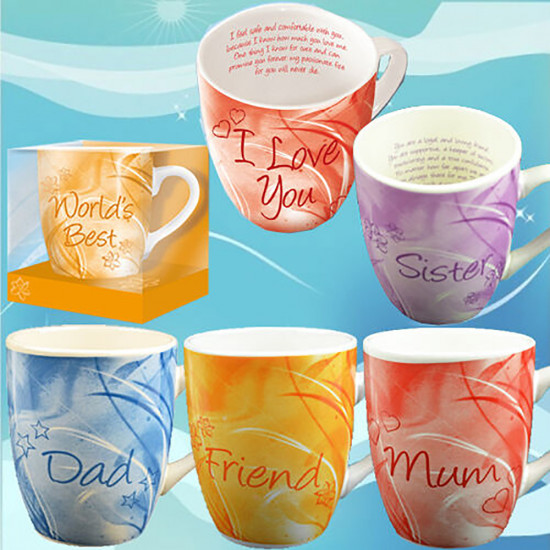 **3 For 2** Ceramic Mug Gift Box Set With Poem Message Tea Coffee Fine China Mug Kitchenware, Glassware image