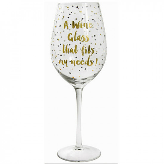 A Wine Glass That Fills My Needs Champagne Bar Novelty Gift Drinking Party Gold image