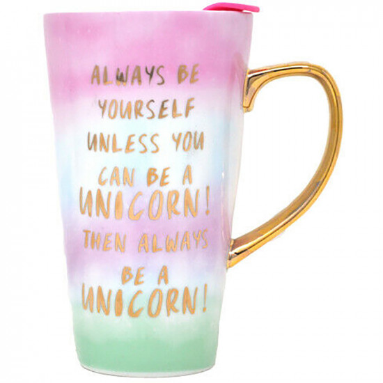 Always Be A Unicorn Travel Latte Mug Fun Novelty Coffee Tea Office Lid Xmas Gift Kitchenware, Glassware image