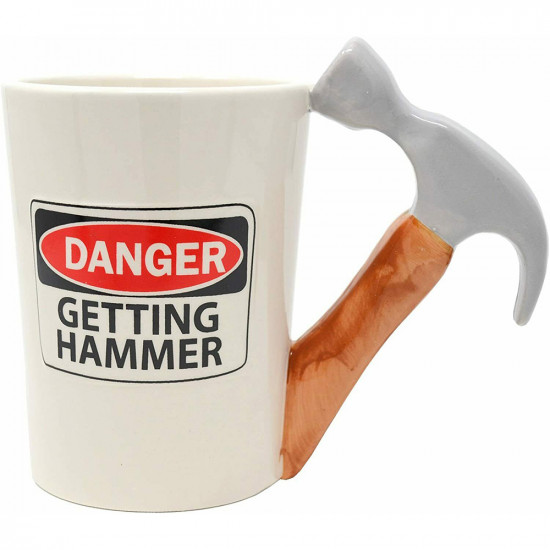 Danger Getting Hammer 3D Mug Coffee Drinking Tea Kitchen Gift Father Day Ceramic Kitchenware, Glassware image