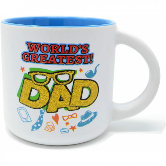 New 9Cm Worlds Greatest Dad Coffee Tea Mug Cup Xmas Gift Birthday Present Father Kitchenware, Glassware image