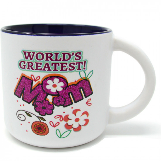 New 9Cm Worlds Greatest Mum Coffee Tea Mug Cup Xmas Gift Birthday Present Mother image