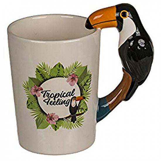 New Ceramic Mug With Tucan Handle Coffee Tea Drinking Kitchen Home Xmas Gift image