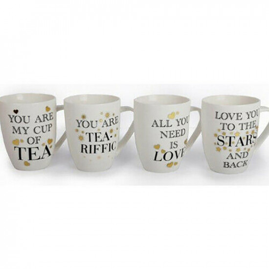 New Gold Foil Ceramic Mug Tea Coffee Cup Kitchen Message Drinking Xmas Gift image