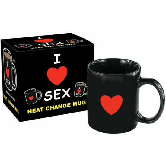 New I Love Sex Heat Changing Mug Fun Novelty Coffee Tea Hot Drinks Magic Gift Kitchenware, Glassware image