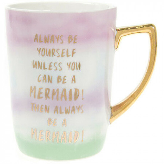 New Mermaid Rainbow Mug Lid Cup Drinking Kitchen Gift Slogan Box Hot Drinks Kitchenware, Glassware image