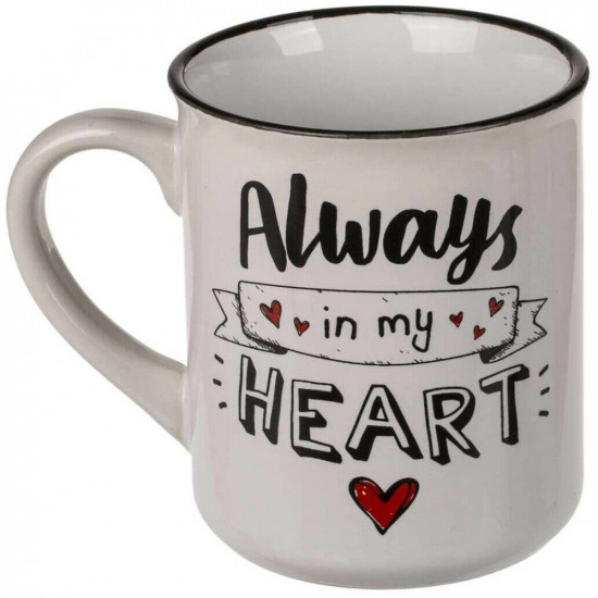 New Set Of 2 Always In My Heart Coffee Tea Drinking Mug Cup Kitchen Xmas Gift image