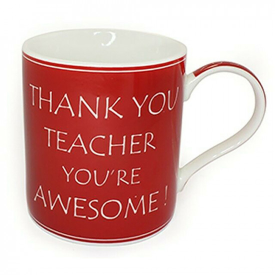 New Thank You Teacher Mug Fine Red Cup Drinking Kitchen Gift Box Hot Drinks image