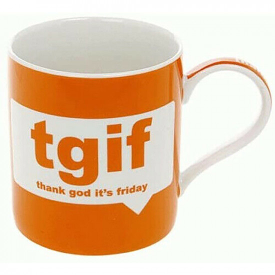 Tgif Thank God Its Friday Text Talk Mug Coffee Cup Tea Mugs Gift Novelty Office image