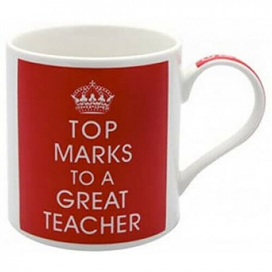 Top Marks Mug Coffee Tea Teacher Gift Present Wisdom Quote Message School New image