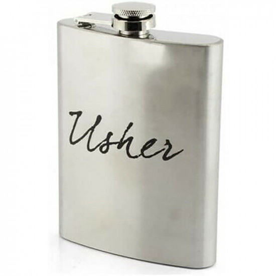 Stainless Steel Pocket Hip Flask Usher Alcohol Vodka Whisky Holder 8Oz Wedding Kitchenware, Kettles & Flasks image