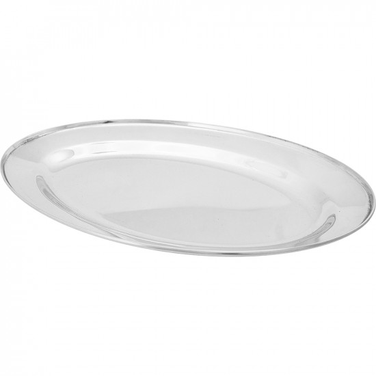 3 X Stainless Steel Oval Rice Tray Plate Serving Dish Platter Meat Buffet 35Cm Kitchenware, Stainless Steel image