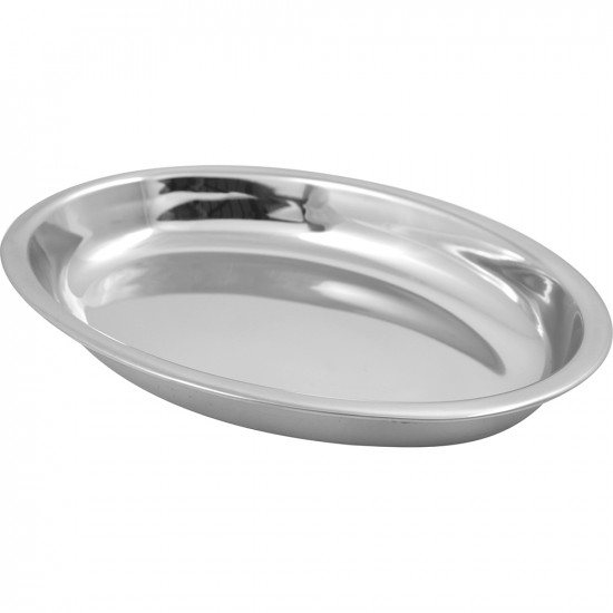 4 X 19Cm Stainless Steel Oval Curry Bowl Dinner Tray Serving Plate Dish Catering image