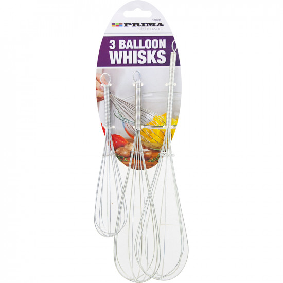 New 3Pc Balloon Whisks Mixer Mix Egg Beater Hand Blender Whisk Cooking Tool Kitchenware, Tableware image
