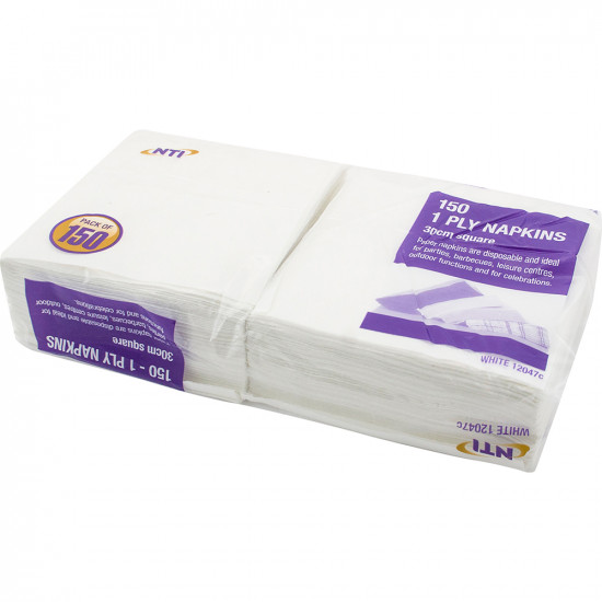 New 750Pc White Napkins Tissue Party Disposable 30Cm Square Serviette Soft 1 Ply Kitchenware, Tableware image
