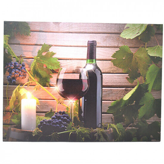 New Led Wine Bottle Led Canvas Home Office Deocration Light Up Party Xmas Art image