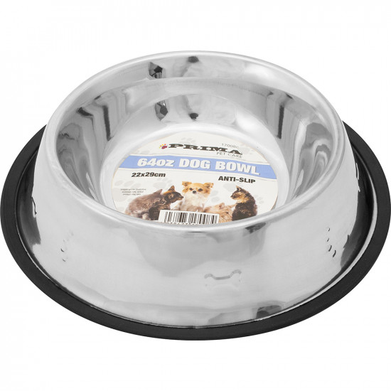 Pet Bowl Anti Skid Stainless Steel Dog Cat Feeding Drinking Bowls image