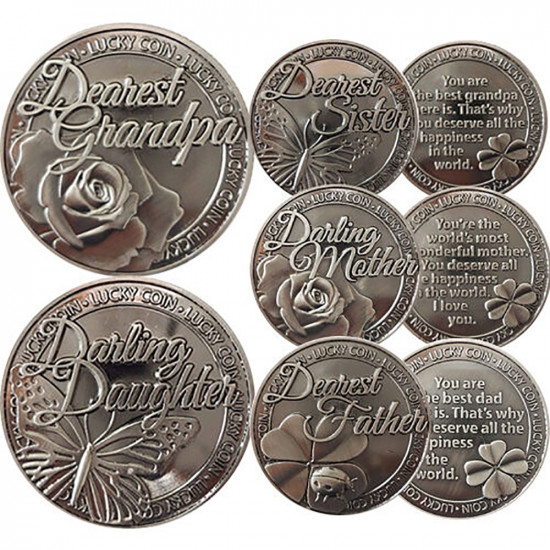 **3 For 2* Lucky Coin Sentimental Good Luck Coins Engraved Message Keepsake Gift image