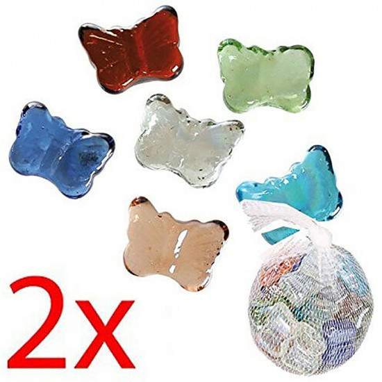 32 X Decoration Butterfly Stones Glass Home Patio Deco 680G Table Craft Wedding… image