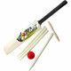 Cricket Set Bat Ball Stumps Garden Kids Fun Park Play Size 3 Wooden Wickets New Seasonal image