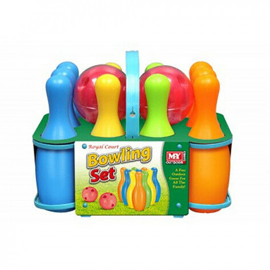 New Bowling Set Garden Games Kids Family Fun Activity Toy Xmas Gift Pins Balls Seasonal, Garden & Outdoor image