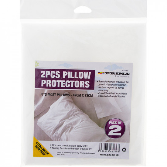 2 X Pillow Protector Cover Breathable Fabric Soft Fits Standard Size Pillowcase Seasonal, Health Care image