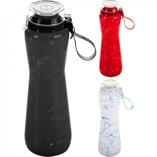 3 X Marble Sports Water Bottle Drinks Hydration Hiking Lid Cycling Running Gym image