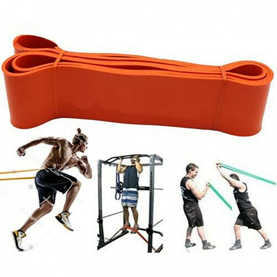 6.5Cm Resistance Exercise Heavy Duty Bands Tube Home Gym Fitness Natural Latex image