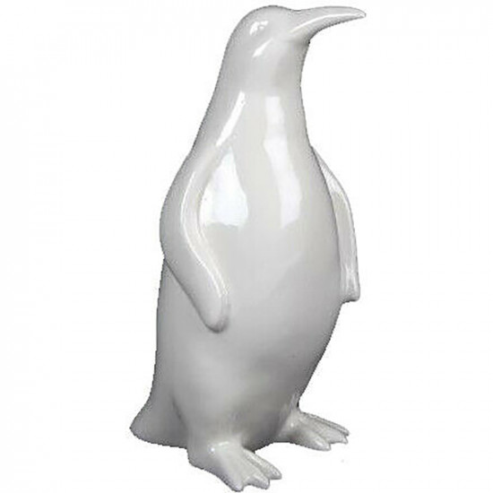 New 20Cm White Penguin Ceramic Home Decor Desk Bedroom Table Ornament Xmas Gift image