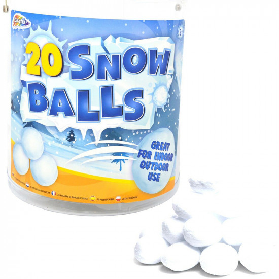 New 20Pc Christmas Fake Snowballs Xmas Snow Ball Fight Plush Throwing Gift Set image