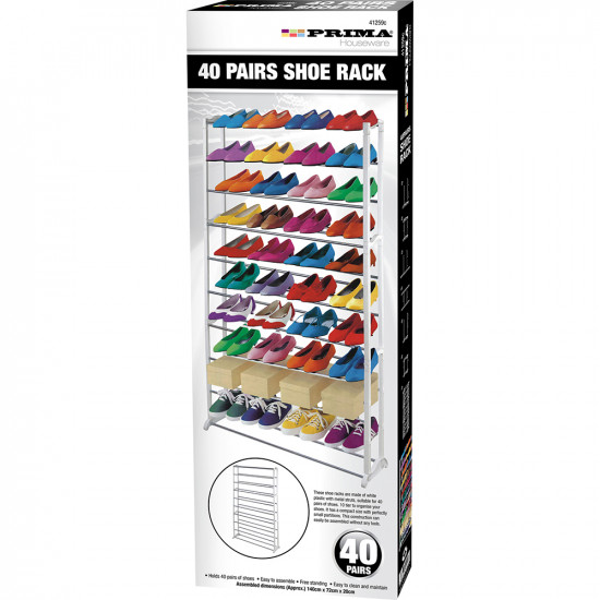 New 40 Pairs 10 Tier Shoe Rack Stand Storage Freestanding Organiser Home Shelf Seasonal image