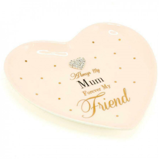 New Always My Mum Forever My Friend Trinket Dish Organiser Jewellery Heart Gift Seasonal image