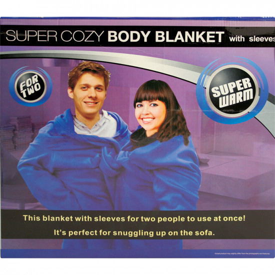Cozy Body Blanket Winter Sleeves Soft Warm Washable Comfort Fleece For 2 People image