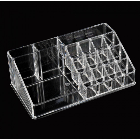 Acrylic Makeup Cosmetic Box Case Compartments Storage Holder Jewellery Bedroom image