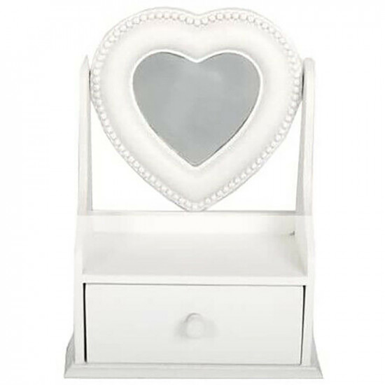 Heart Vanity Mirror Make Up Jewellery Box Gift Storage Bedroom Accessories New image