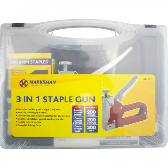 3 In 1 Staple Gun Heavy Duty Hand Upholstery 600Pc Staples Stapler Cable Diy New Tools & DIY, Accessories & Mixed Tools image