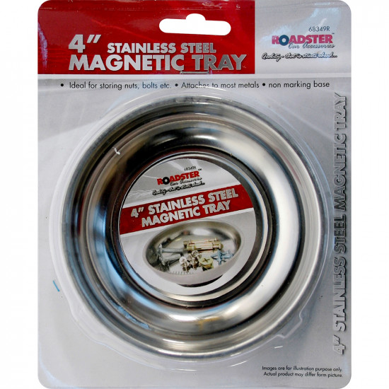 4 X Magnetic Stainless Steel Parts Tray Bowl Storage Garage Workshop Dish Holder image