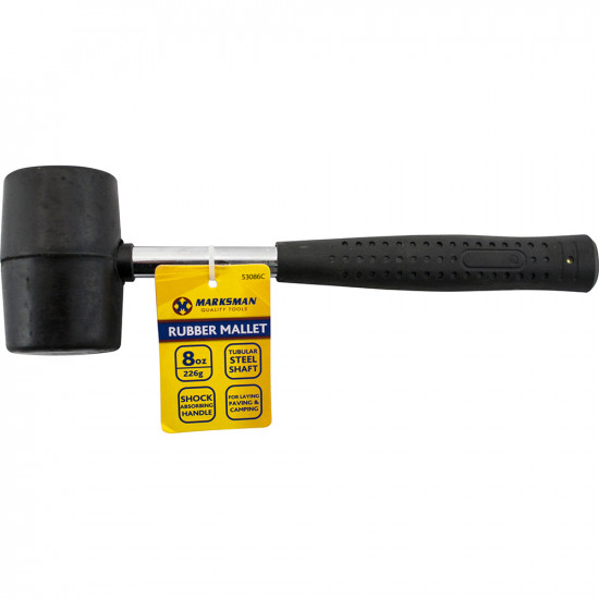 4X New 8Oz Rubber Mallet With Tubular Handle Grip Construction Heavy Duty Tool image