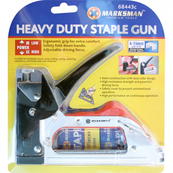  Adjustable Staple Nail Gun Stapler Upholstery Roofing Craft Tack Heavy Duty New image